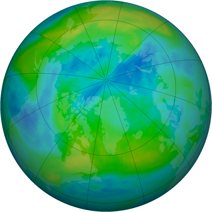 Arctic ozone map for 01 October 1984